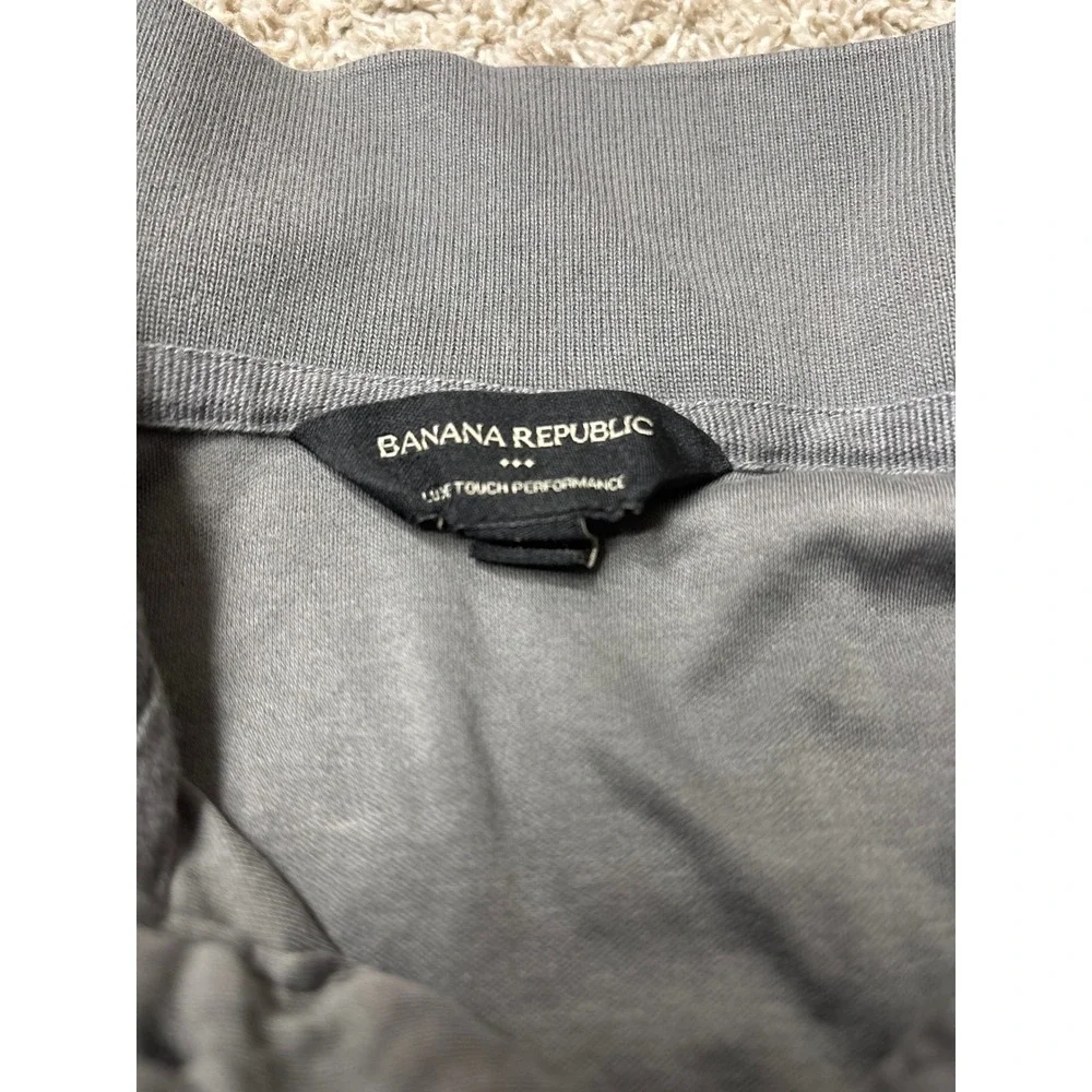 Banana Republic Luxe Touch Performance Polo Shirt Mens Grey Short Sleeve L